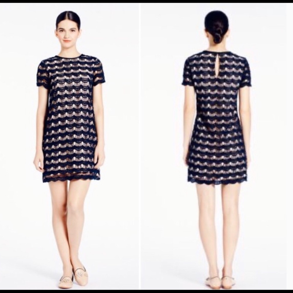 KATE SPADE Virginia Gold & Black Lace Dress